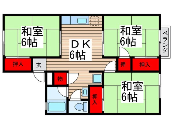 北総ビレッヂＡ棟の物件間取画像